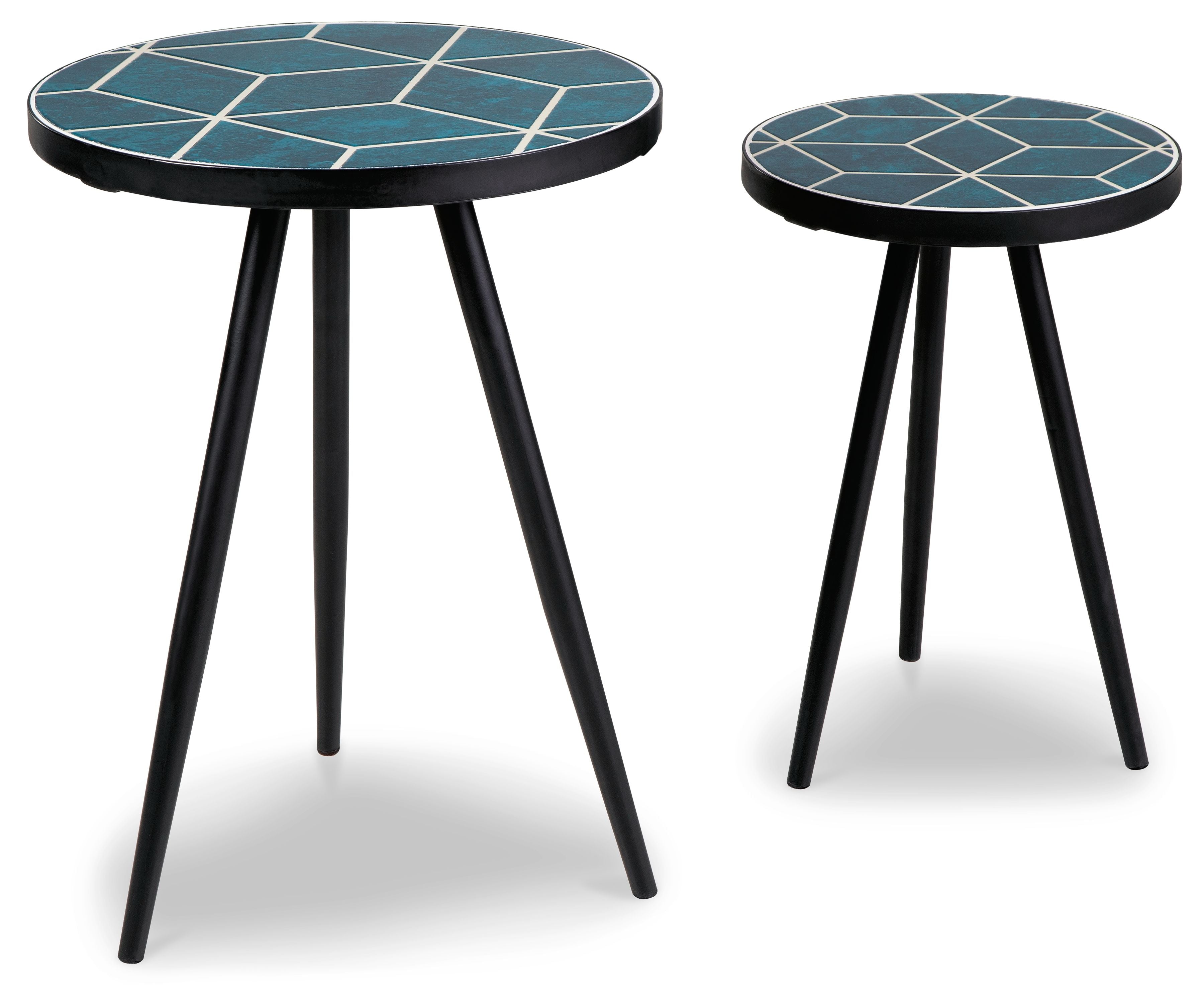 Signature Design by Ashley® Clairbelle - Teal - Accent Table (Set of 2) | Meri Furniture