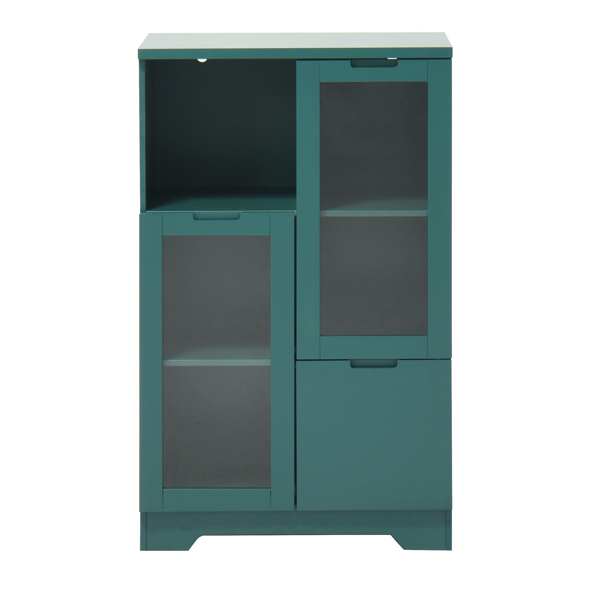 Modern Cabinet With Glass Doors And Drawer