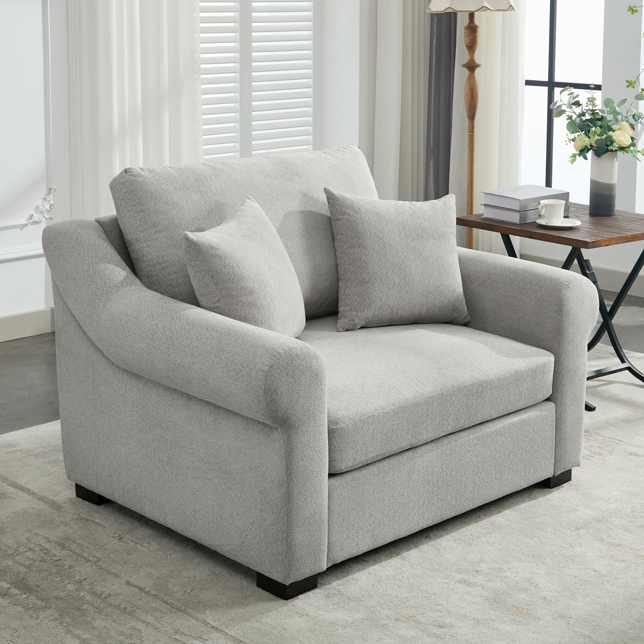 Modern Chenille Oversized Armchair, Chair And A Half, Single Sofa