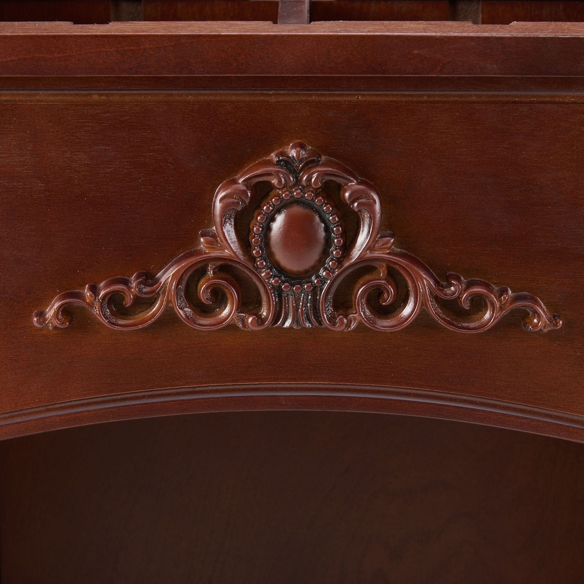 Traditional End Table With Charging Station, Narrow Side Table With USB Ports And Outlets - Red Walnut