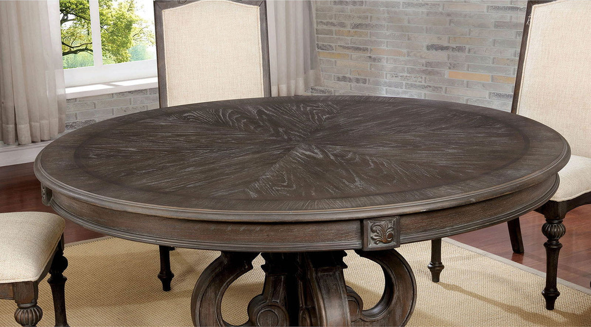 Furniture of America Arcadia - Round Dining Table - Rustic Natural Tone / Ivory | Meri Furniture