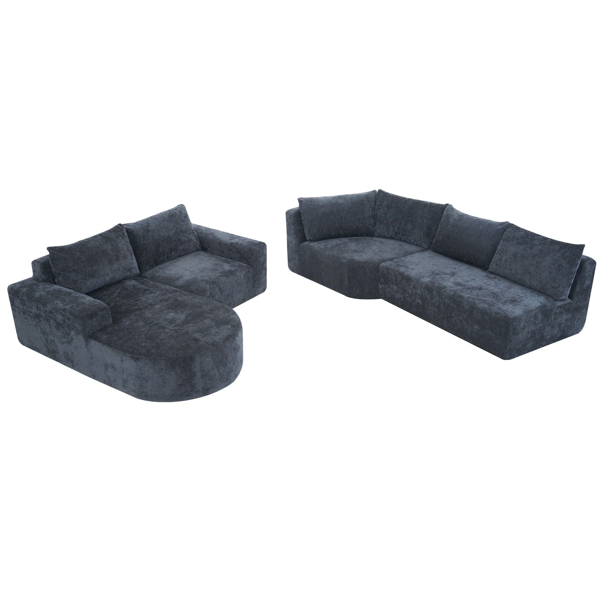 U-Shaped Oversized Modular Cloud Sectional Sofa With Deep Seat For Living Room