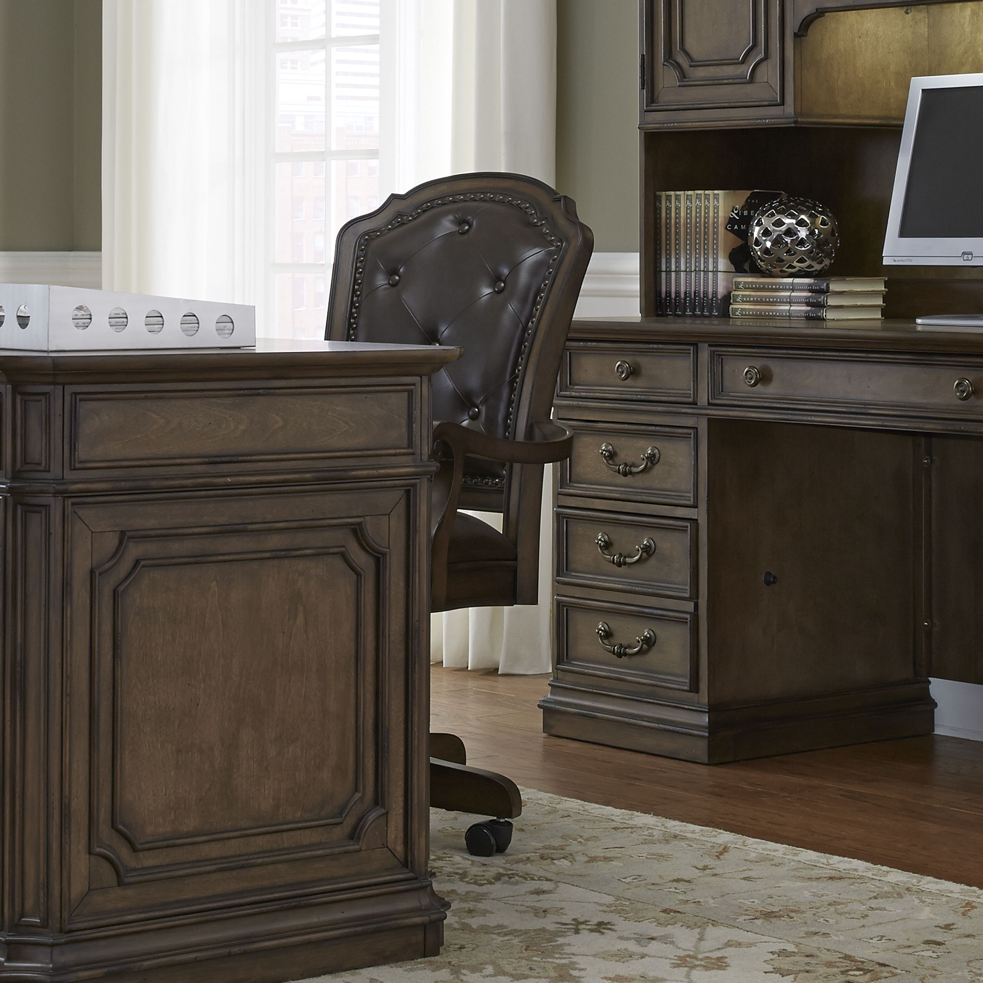 Liberty Furniture Amelia - Jr Executive Office Chair - Dark Brown | Meri Furniture
