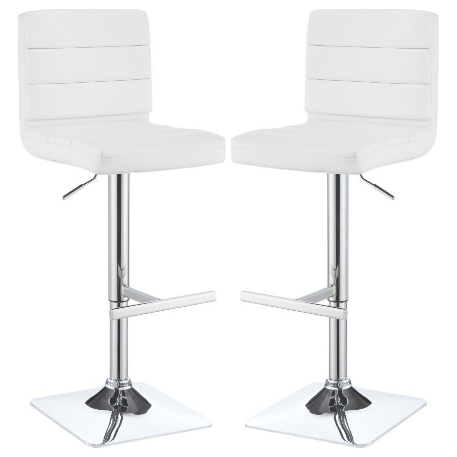 Coaster Fine Furniture Bianca - Square Upholstered Adjustable Bar Stools (Set of 2) | Meri Furniture