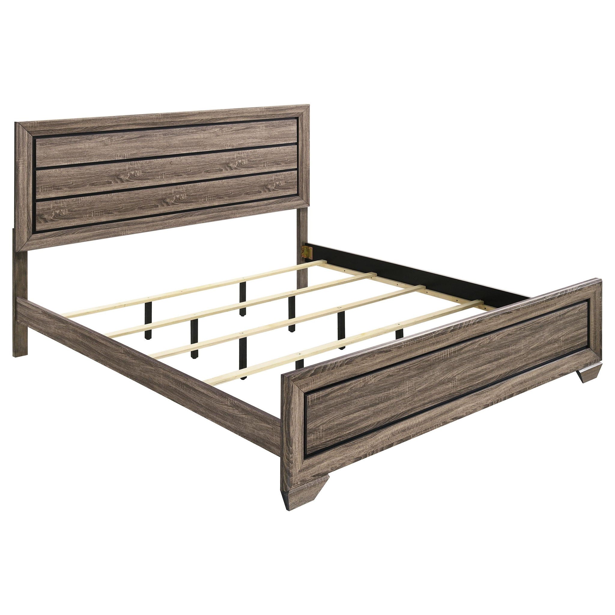 Kauffman Wood Eastern King Panel Bed Washed Taupe