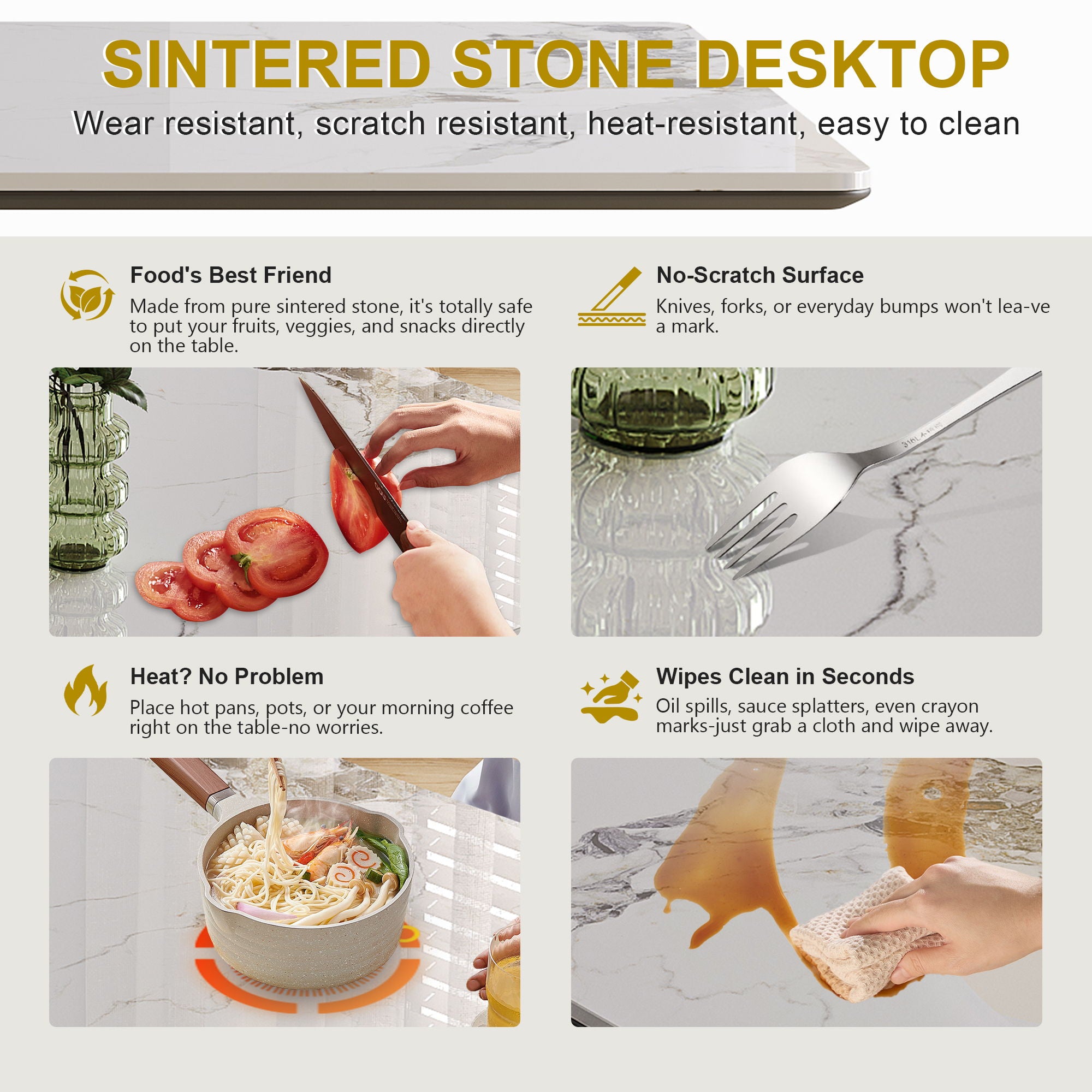 Modern Rectangular Dining Table For 6 - 8, Plated Hourglass Base