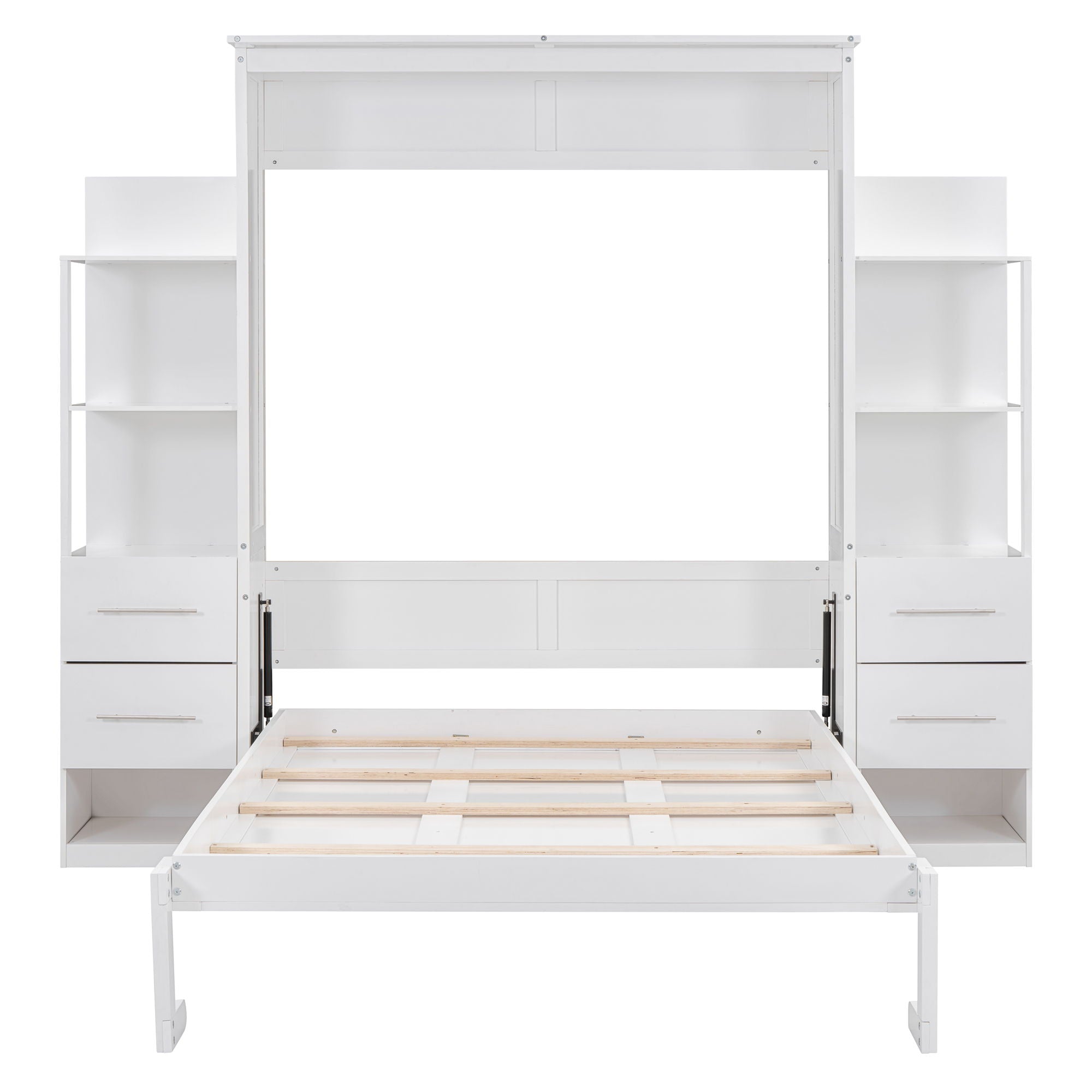 Murphy Wall Bed With Shelves, Drawers And LED Lights