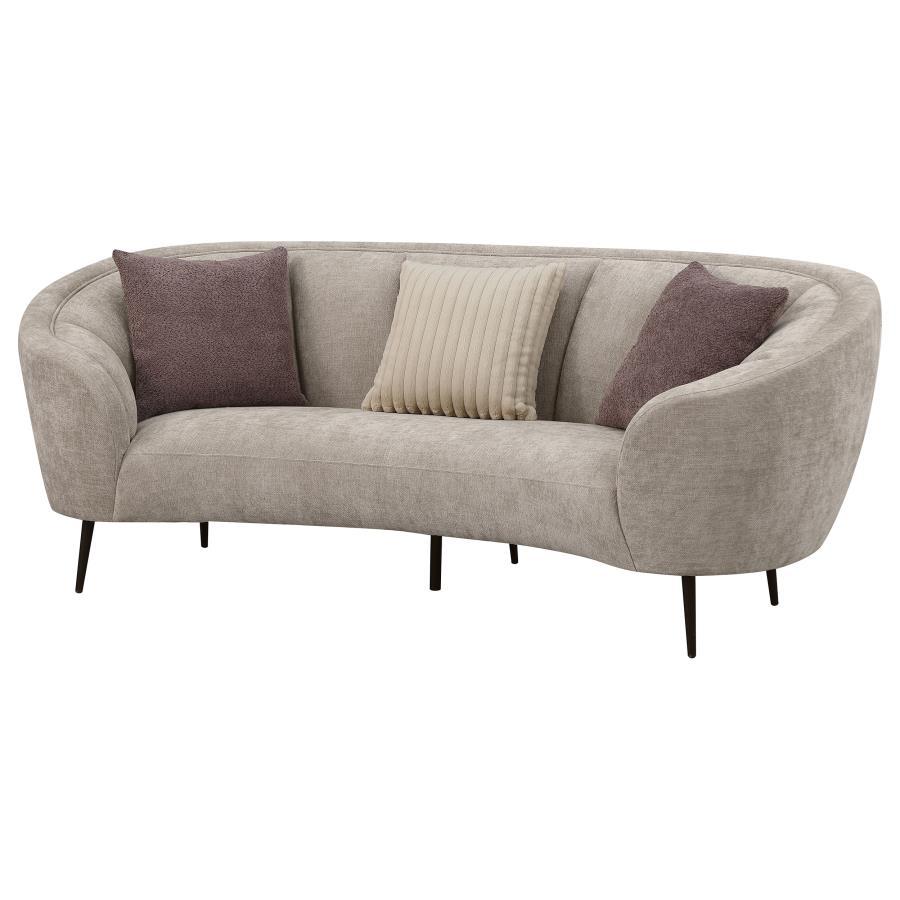 Coaster Fine Furniture Ellorie - Upholstered Channel Back Curved Sofa - Beige | Meri Furniture