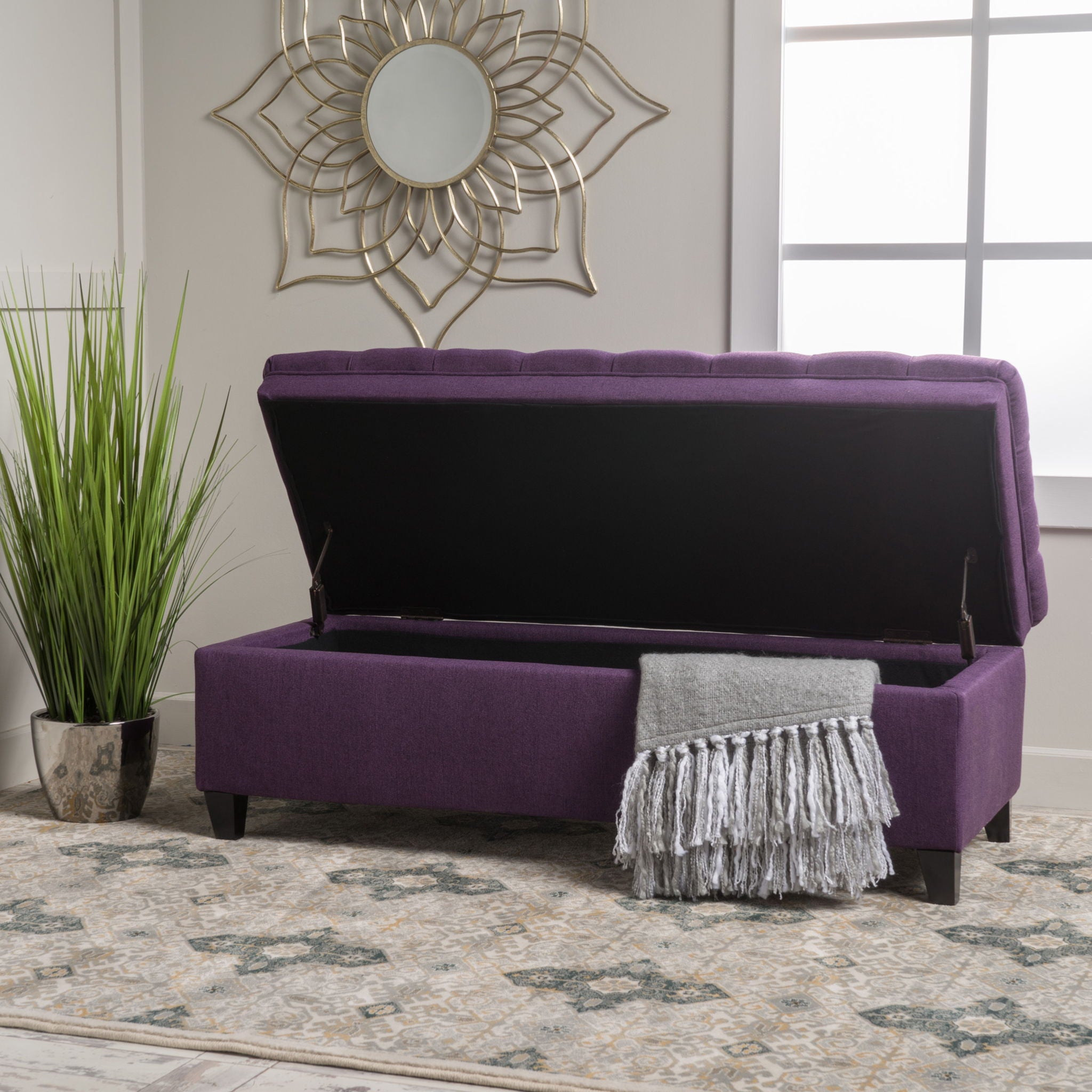 Juliana - Storage Ottoman With Birch Legs