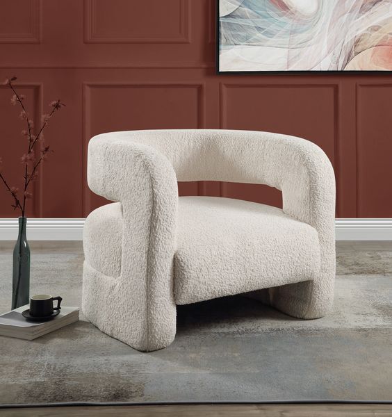 ACME Yitua - Accent Chair - White Teddy Sherpa | Meri Furniture