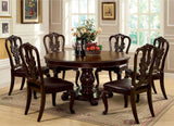 Furniture of America Bellagio - Round Dining Table - Brown Cherry | Meri Furniture
