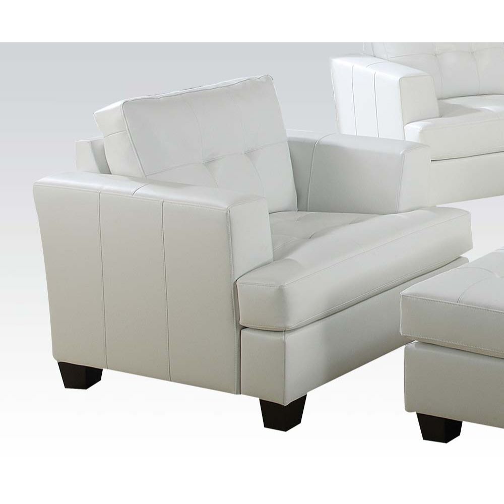 ACME Platinum - Chair - White Bonded Leather | Meri Furniture