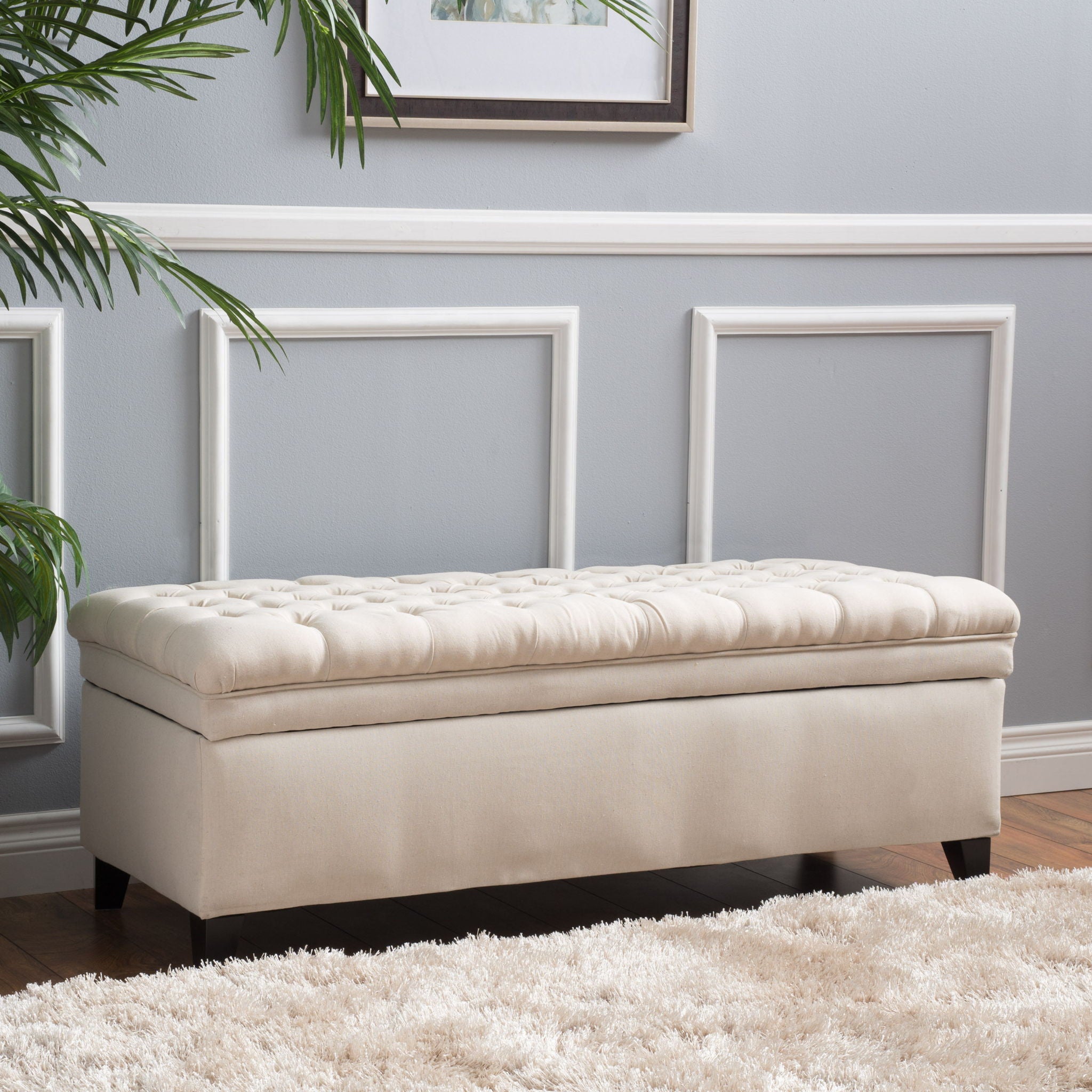 Juliana - Storage Ottoman With Birch Legs