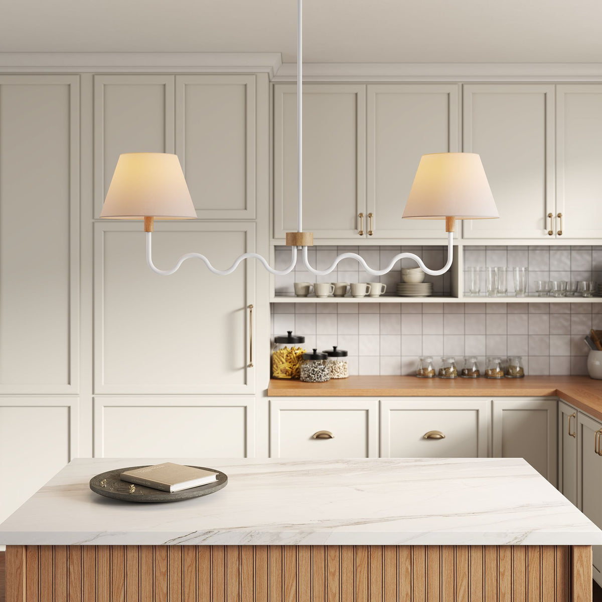 Sunlit Squiggle 2-Arm Pendant Light by Modway