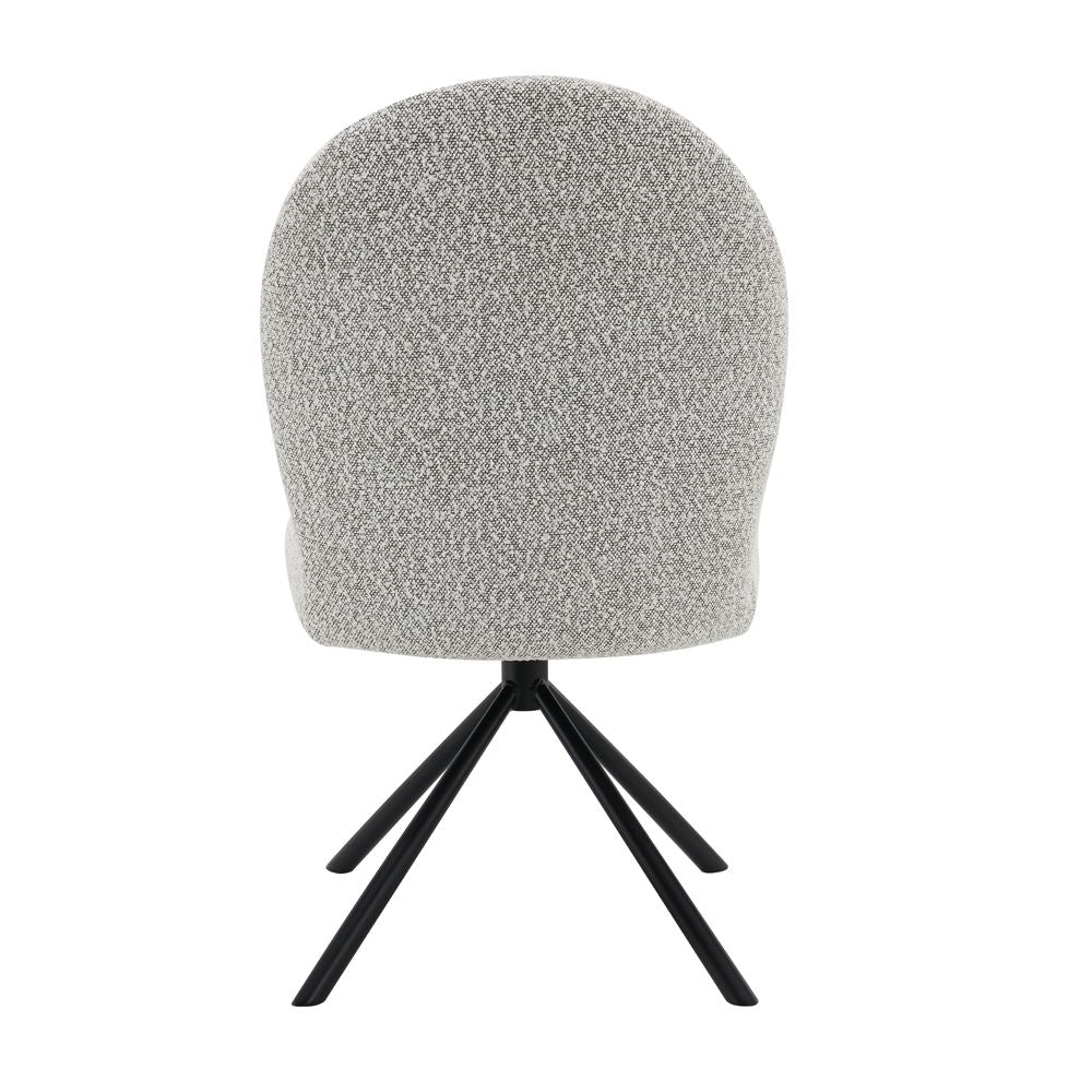 Lawton - Side Chair With Swivel Set of 2) - Gray Boucle & Black