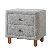 ACME Cleo - Nightstand - Gray Boucle | Meri Furniture