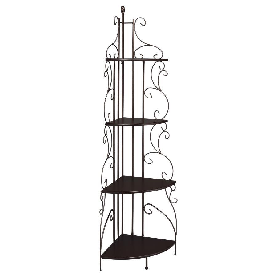 Coaster Fine Furniture Poppy - 4-Shelf Corner Bookshelf - Copper And Cappuccino | Meri Furniture