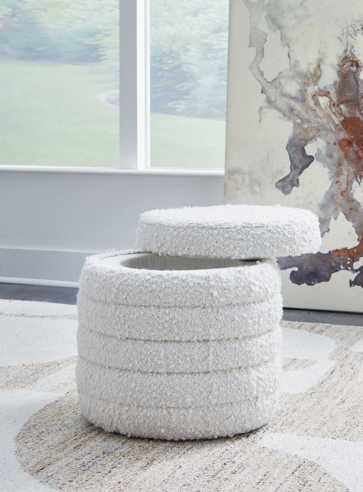 Signature Design by Ashley® Duntler - Ivory - Storage Ottoman | Meri Furniture