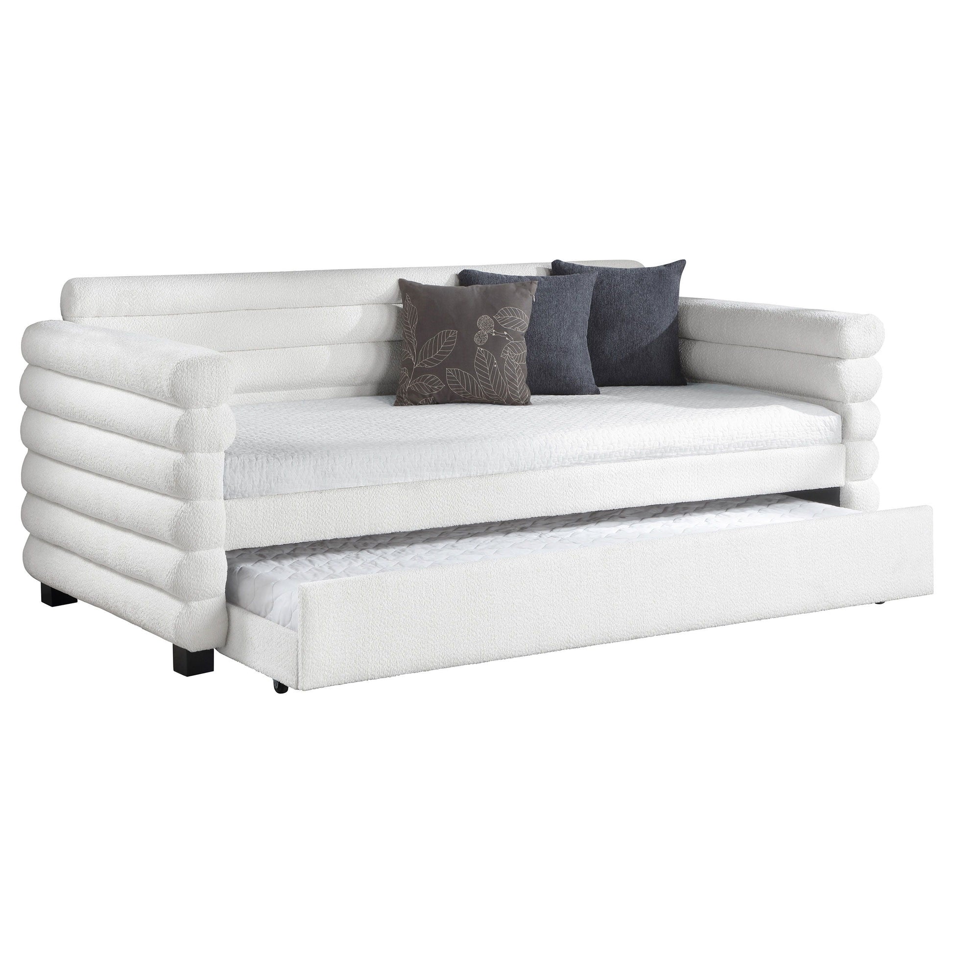 Coaster Fine Furniture Patricia - Boucle Upholstered Day Bed With Trundle | Meri Furniture