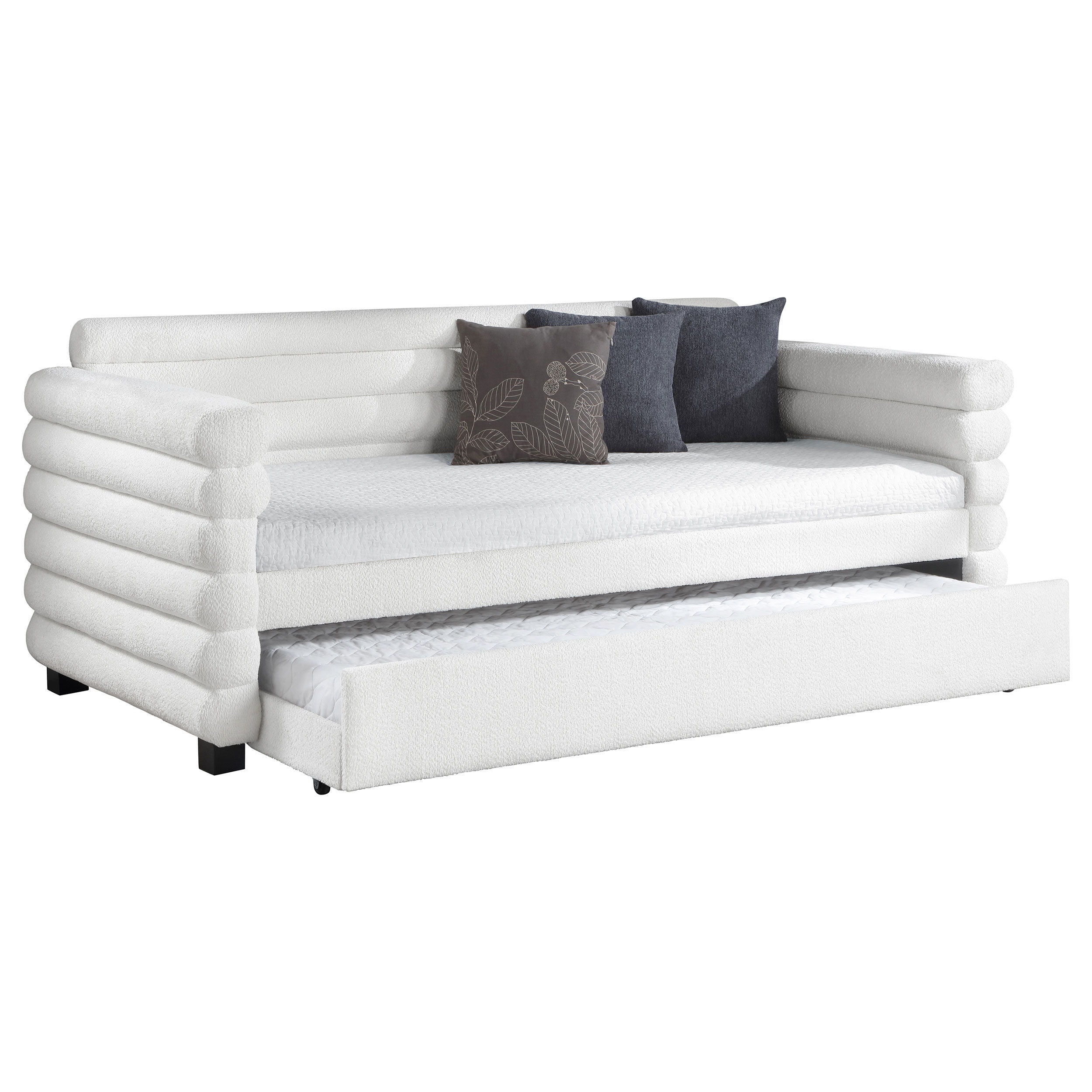Coaster Fine Furniture Patricia - Boucle Upholstered Day Bed With Trundle | Meri Furniture