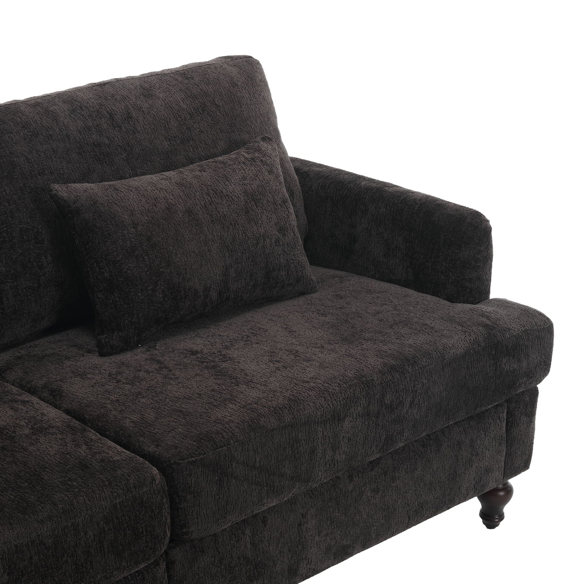 Mid Century Modern Fabric Loveseat Sofa, 2 Seat Upholstered Couch