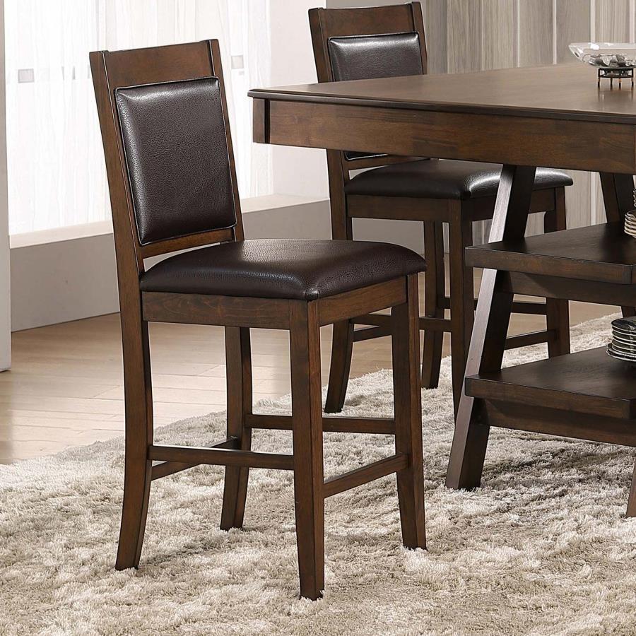 Coaster Fine Furniture Dewey - Upholstered Counter Chair (Set of 2) - Walnut | Meri Furniture