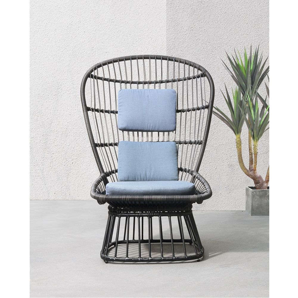 ACME Qudrat - Patio Lounge Chair - Black | Meri Furniture