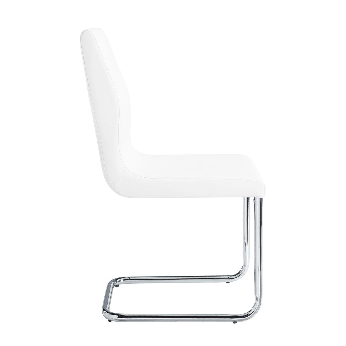 ACME Palton - Side Chair (Set of 2) - White PU & Chrome Finish | Meri Furniture