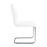 ACME Palton - Side Chair (Set of 2) - White PU & Chrome Finish | Meri Furniture