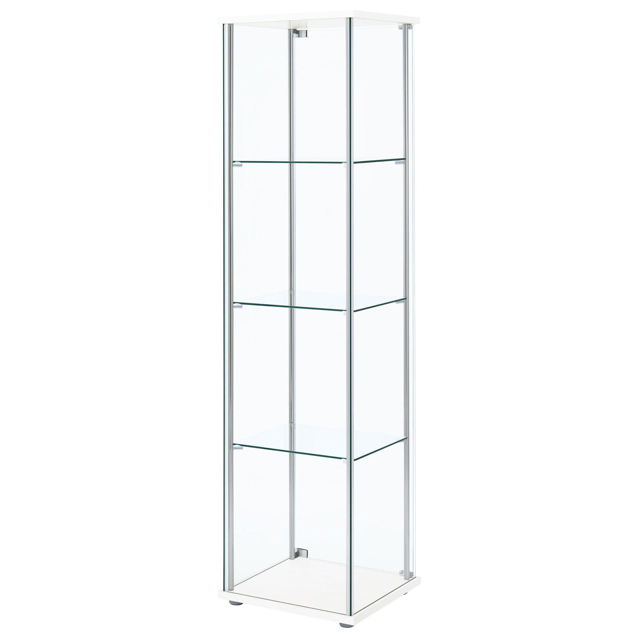 Bellatrix 3-shelf Clear Glass Curio Cabinet White