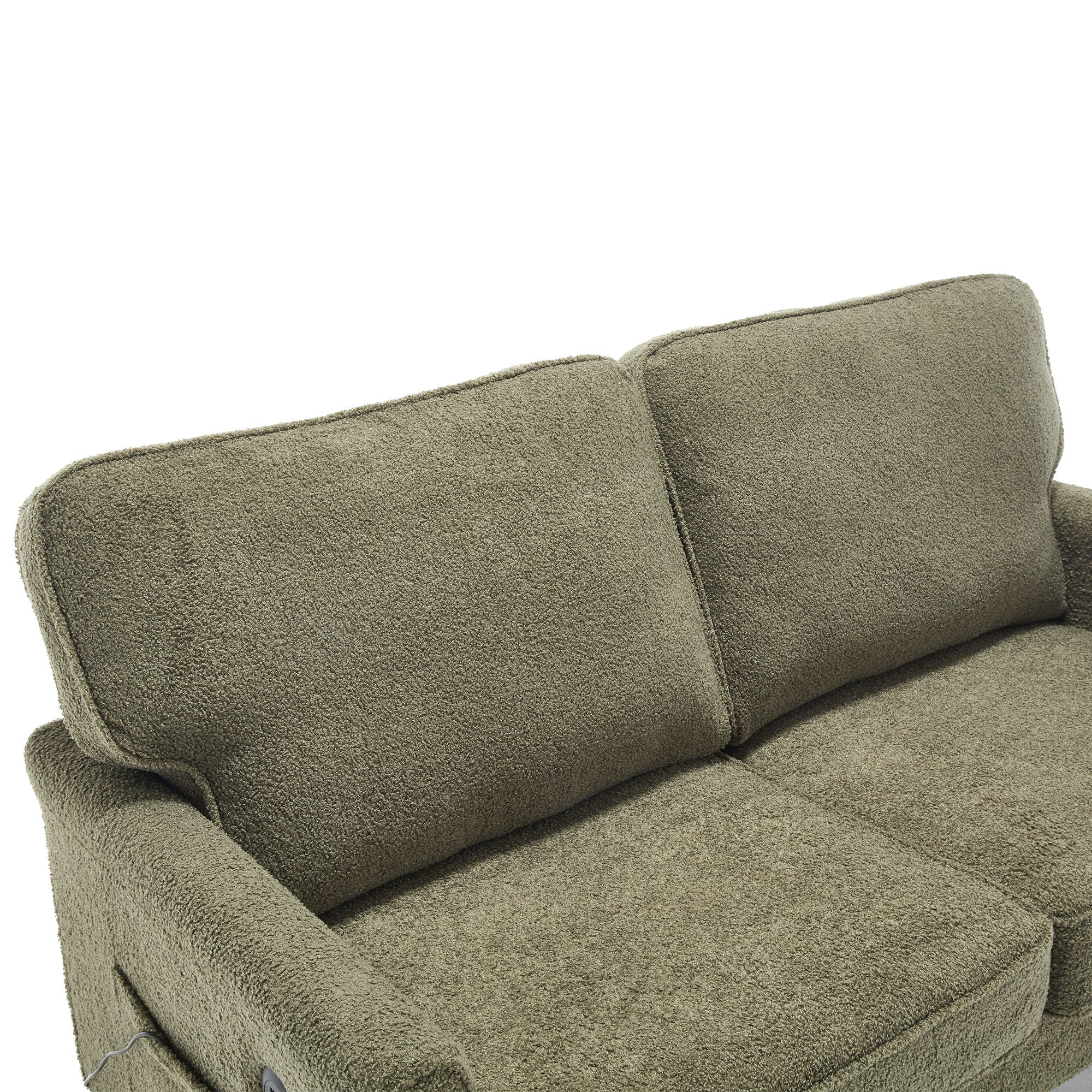 Mid Century Modern Loveseat Sofa With USB Ports, Removable Pillow Cover