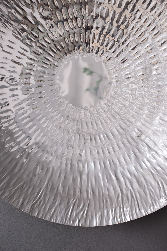 Textured Oversized Disc, Wall Decor For Living Room (Set of 3) - Silver