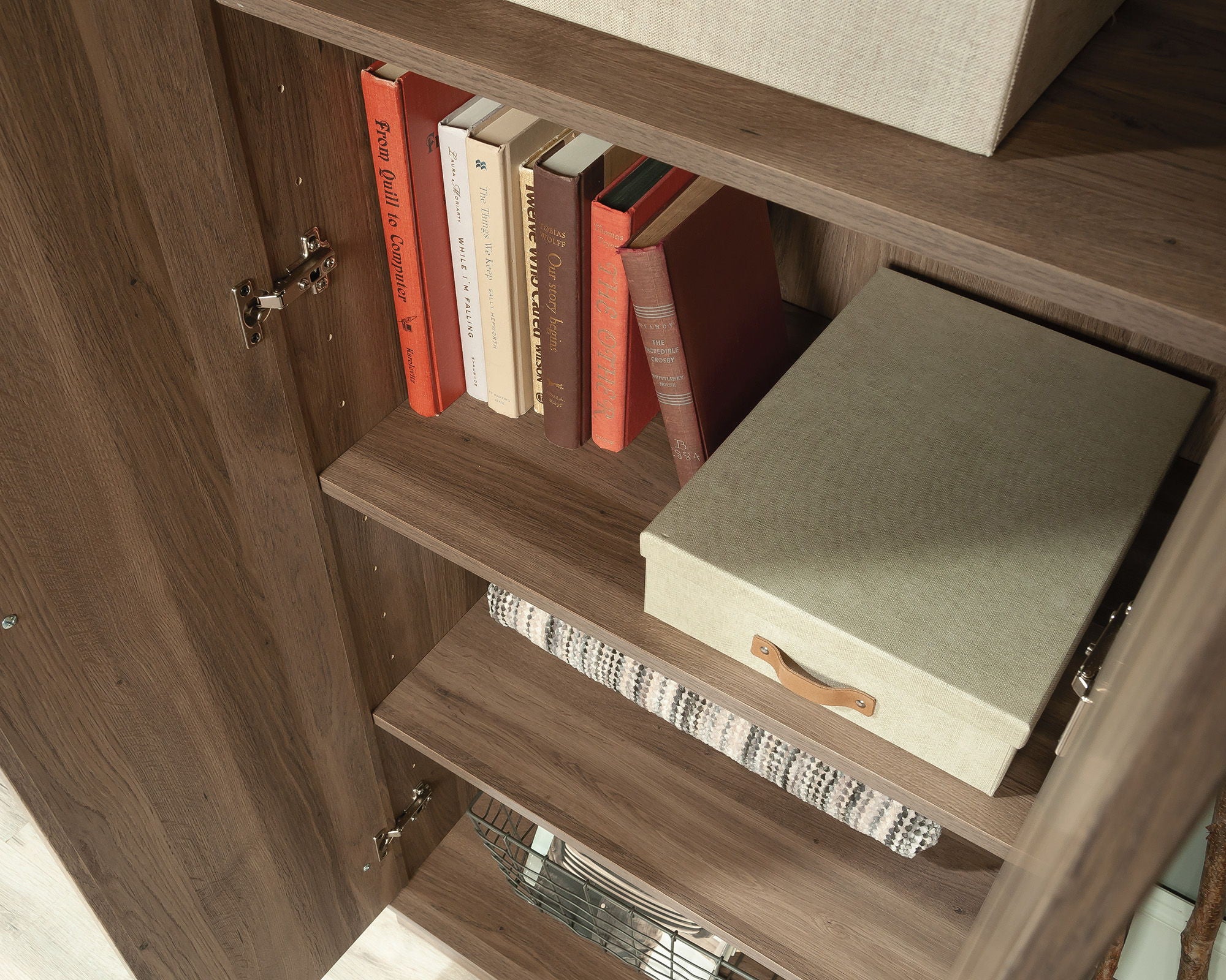 2-Door Farmhouse Storage Cabinet Salt Oak