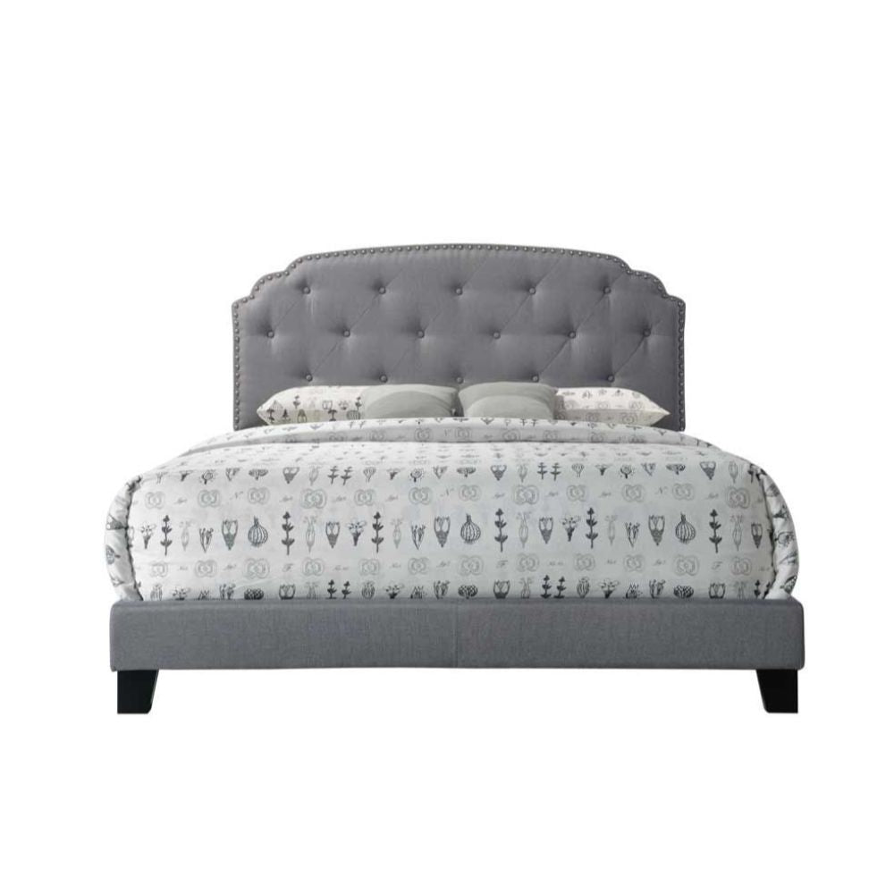 ACME Tradilla - Queen Bed - Gray Fabric | Meri Furniture