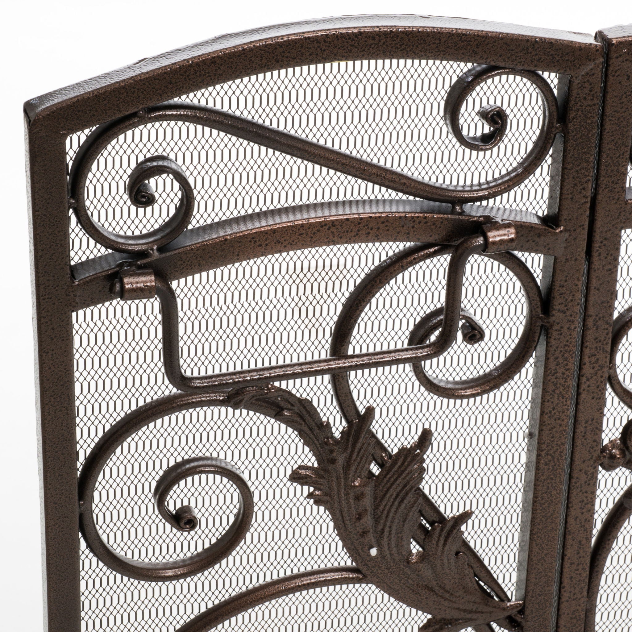 Mariella - Traditional Floral Iron Fireplace Screen With Ornate Design