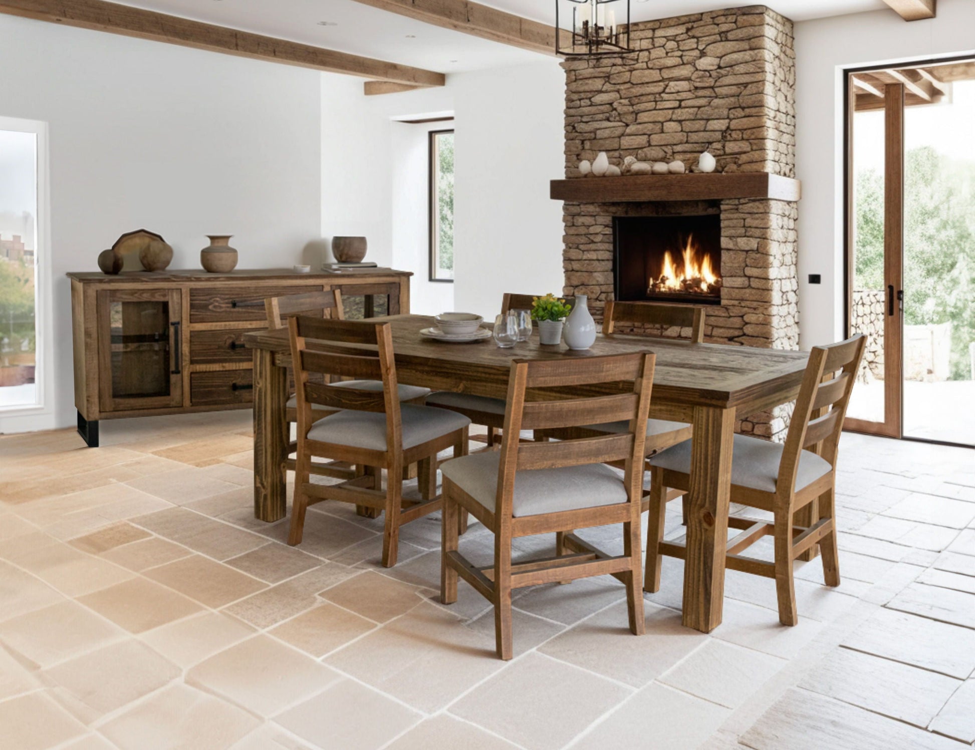International Furniture Direct Olivo - Buffet - Natural Brown | Meri Furniture