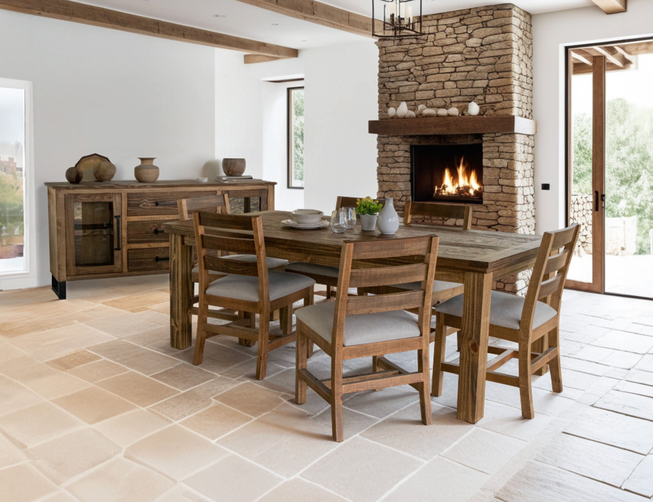 International Furniture Direct Olivo - Buffet - Natural Brown | Meri Furniture