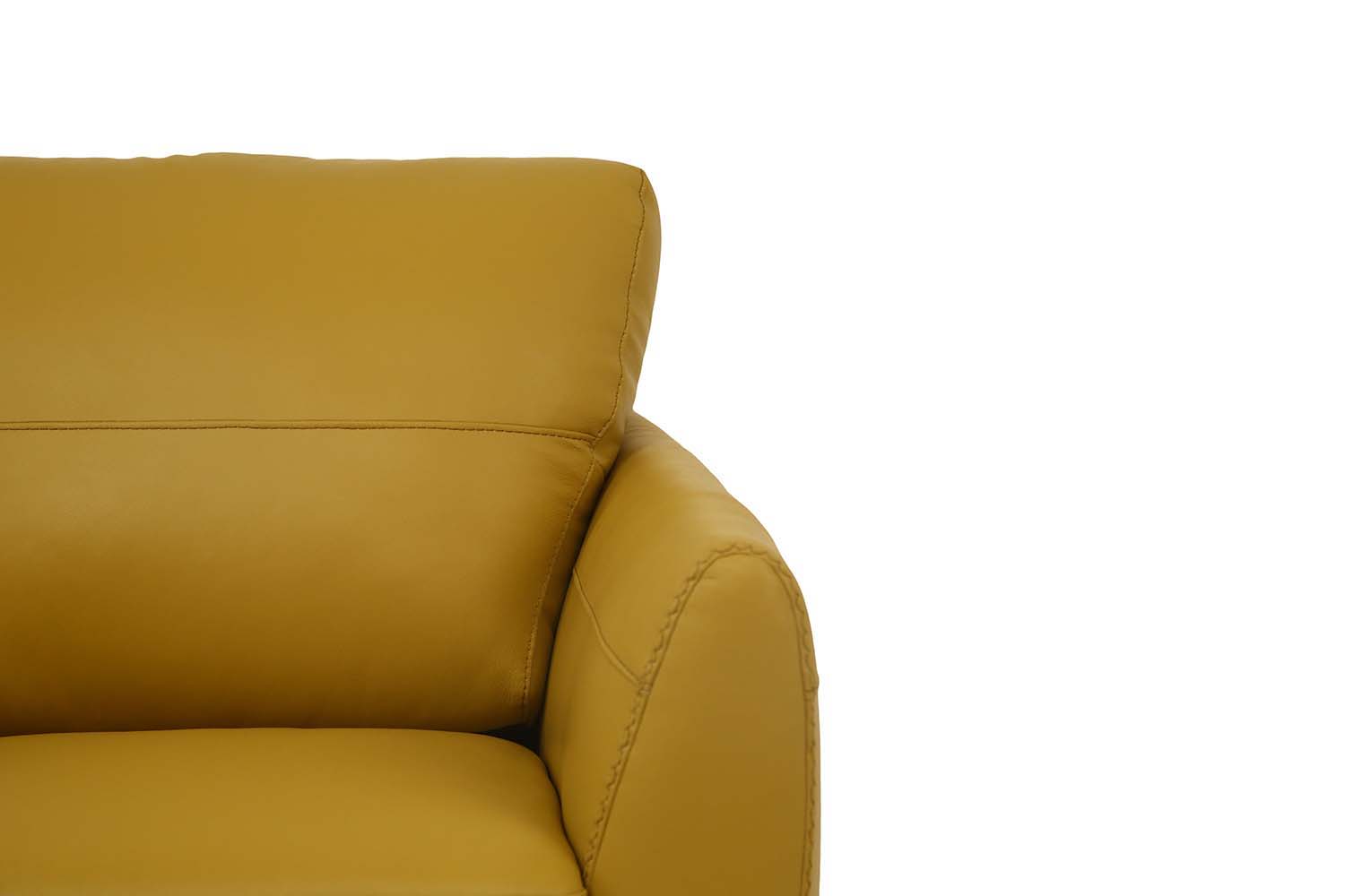 ACME The Valeria sofa set is one you’ll want to spend lots of time in. This beautiful leather sofa features same tone stitching and unique wood block legs. | Meri Furniture