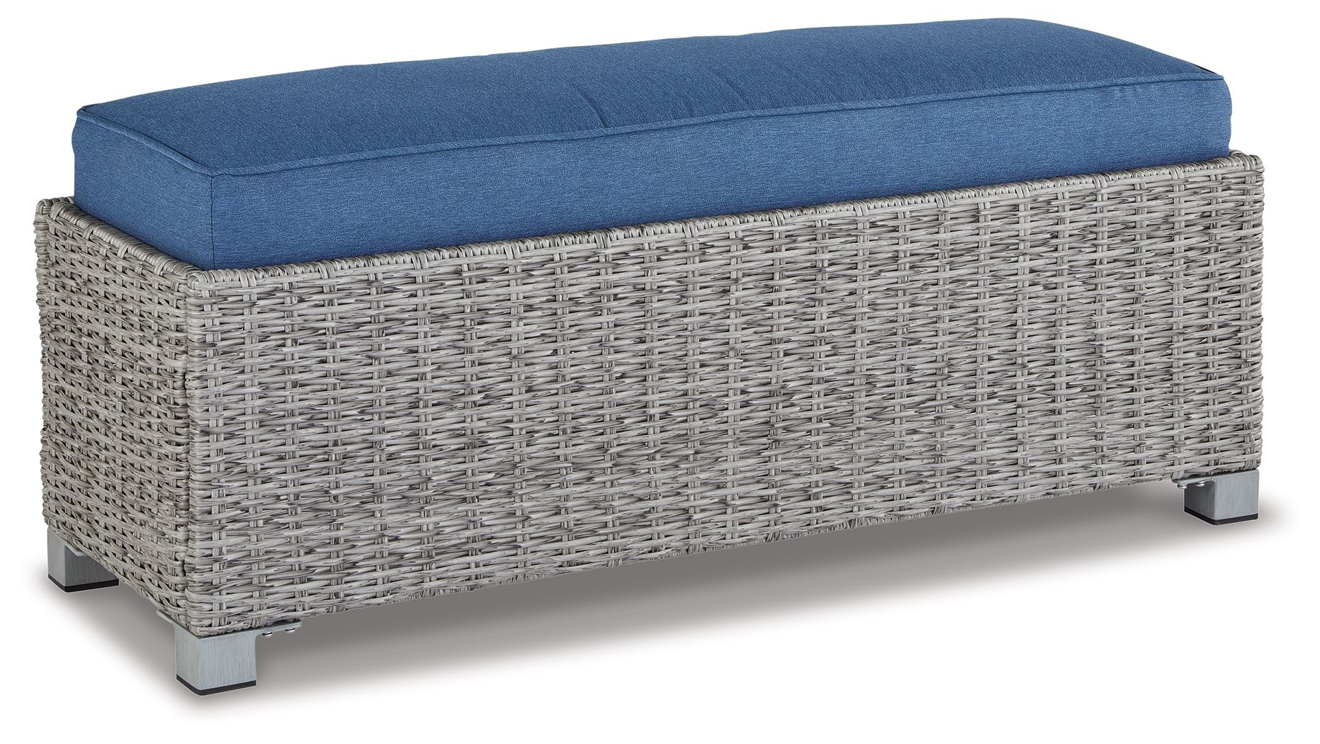 Signature Design by Ashley® Naples Beach - Light Gray - Bench With Cushion | Meri Furniture