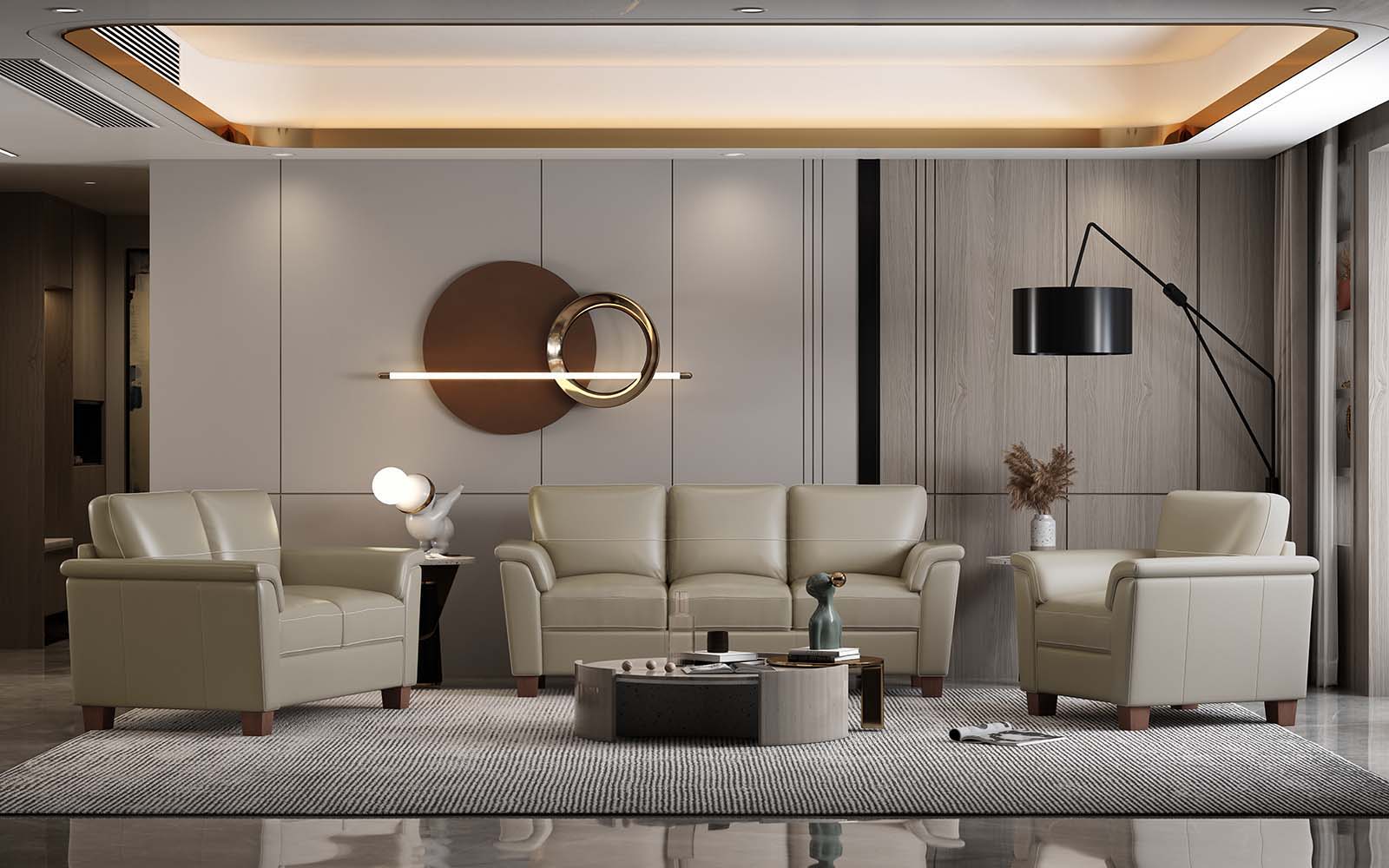 ACME Pacific Palisades - Loveseat - Beige Leather | Meri Furniture