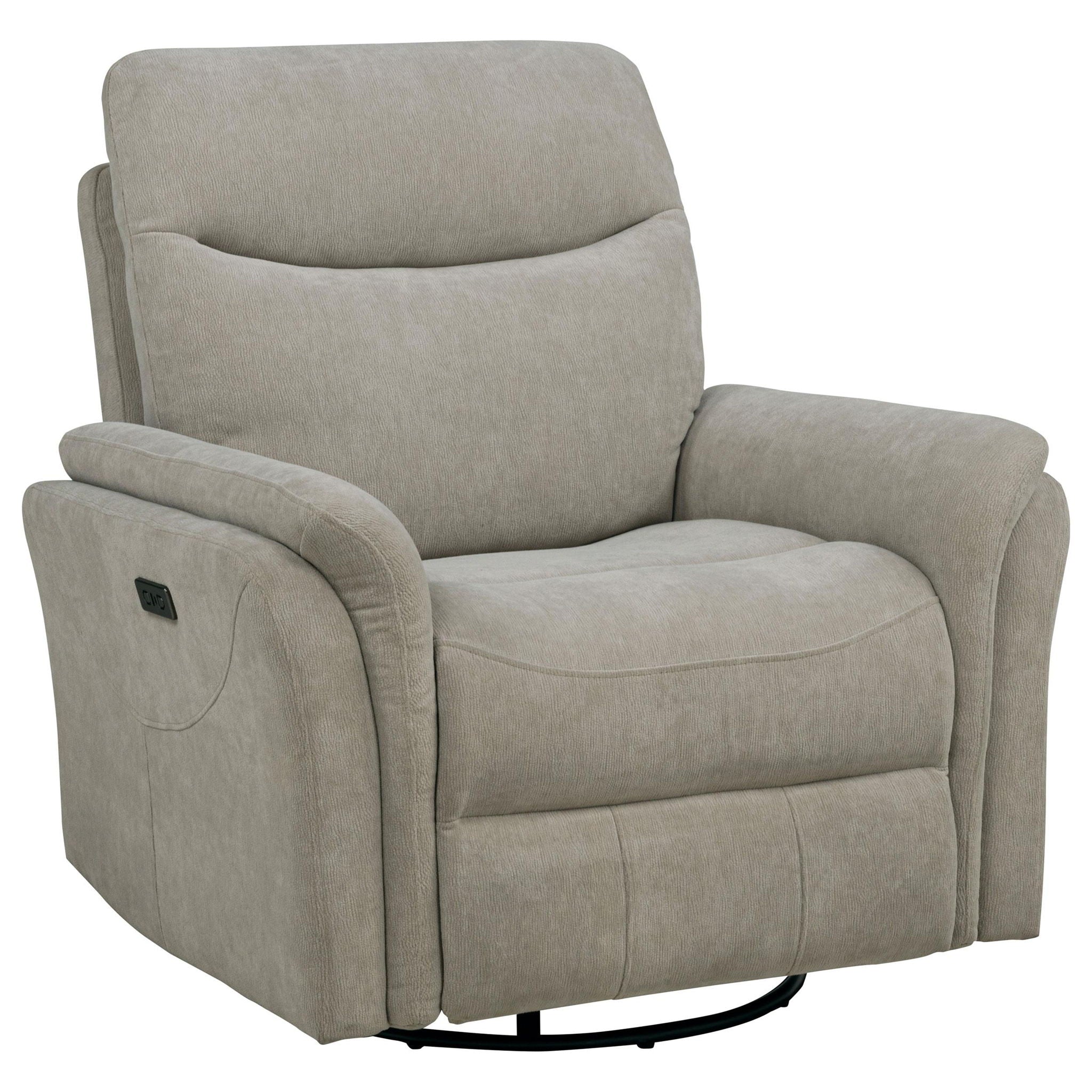 Adler Upholstered Power Swivel Glider Recliner Ivory