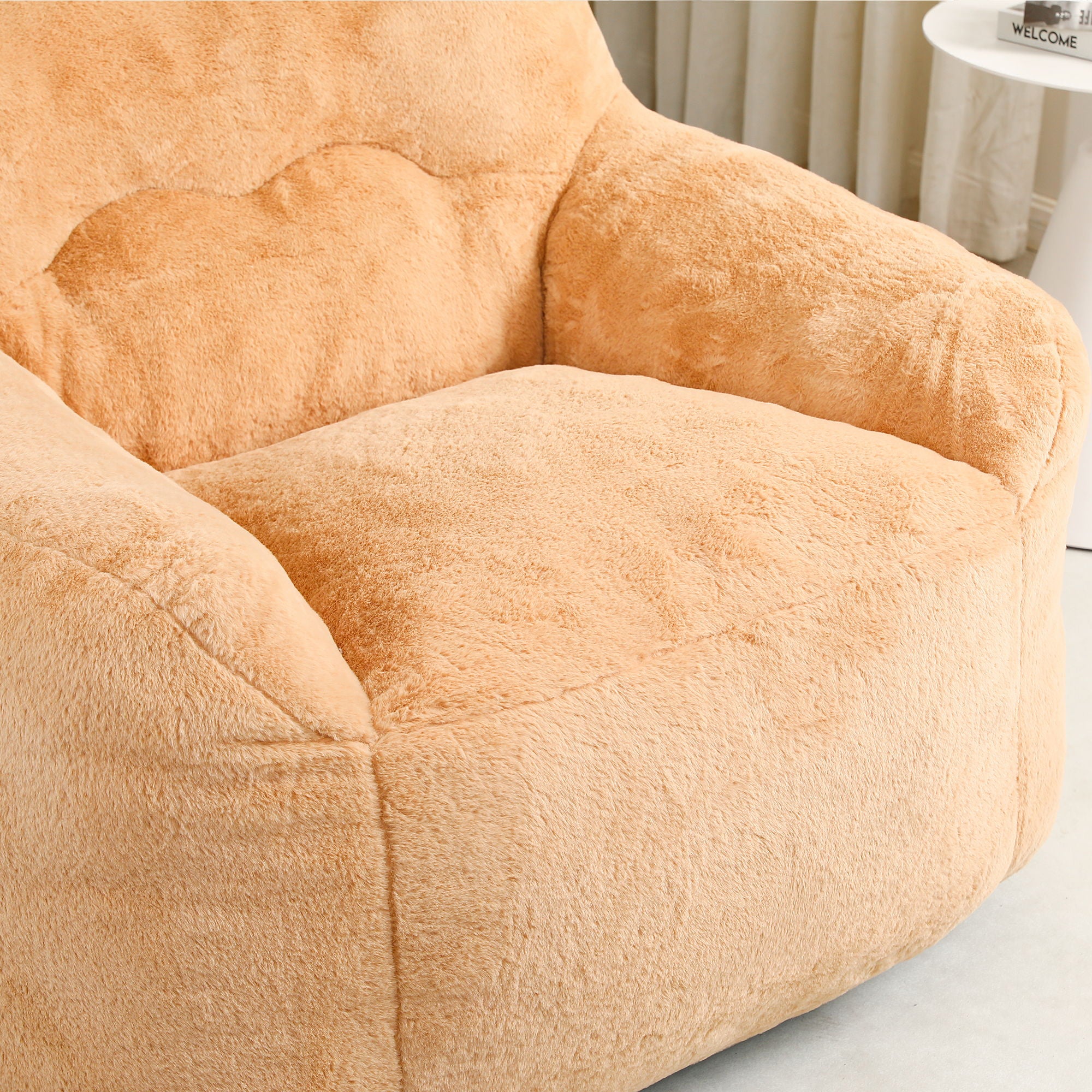 Beanbag Sofa Chair With Armrests Stuffed High Density Foam