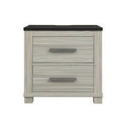 Augusta - Nightstand With Top, 2 Drawers, Block Feet - Beige Brown