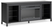Signature Design by Ashley® Cayberry - Black - TV Stand With Fireplace | Meri Furniture