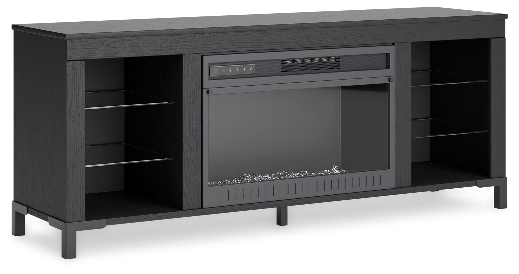 Signature Design by Ashley® Cayberry - Black - TV Stand With Fireplace | Meri Furniture