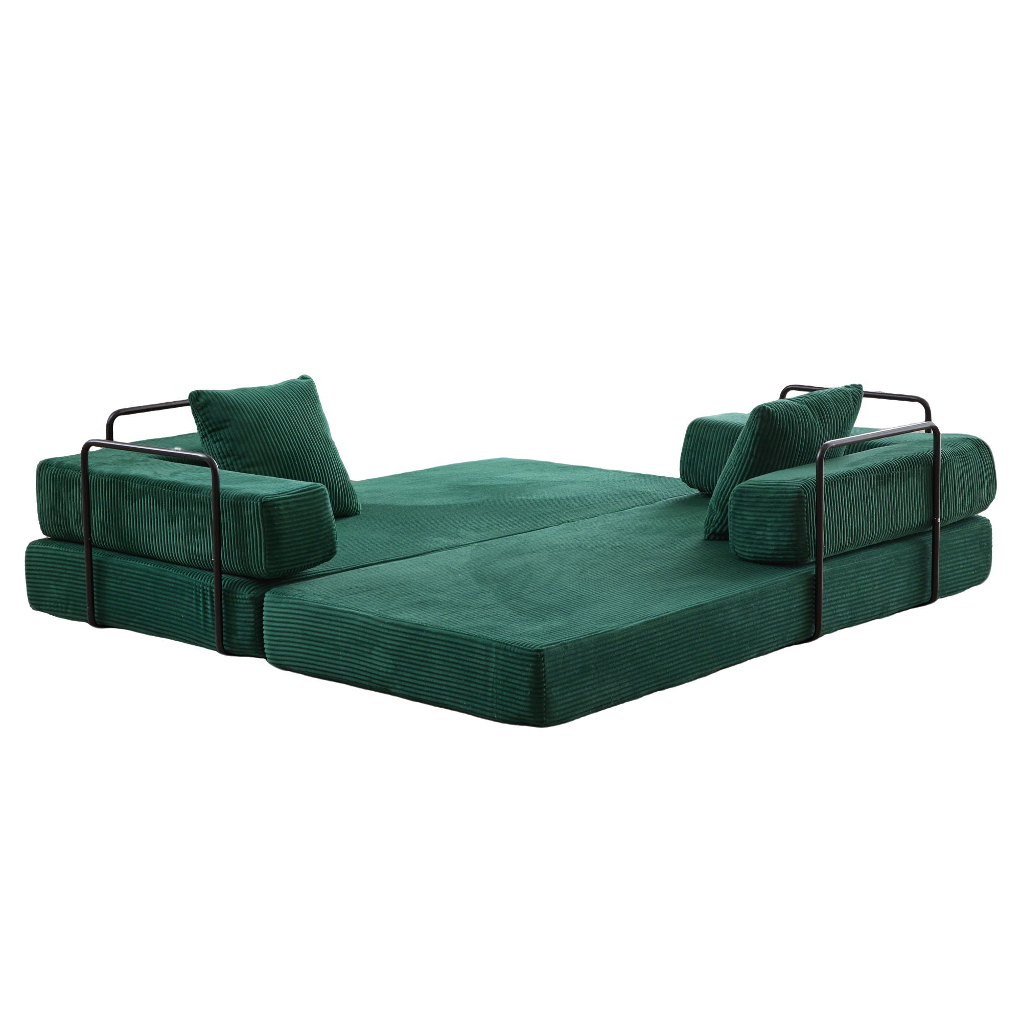 Floor Couch, Convertible Floor Sofa Bed With Pillow Back Support Armrest