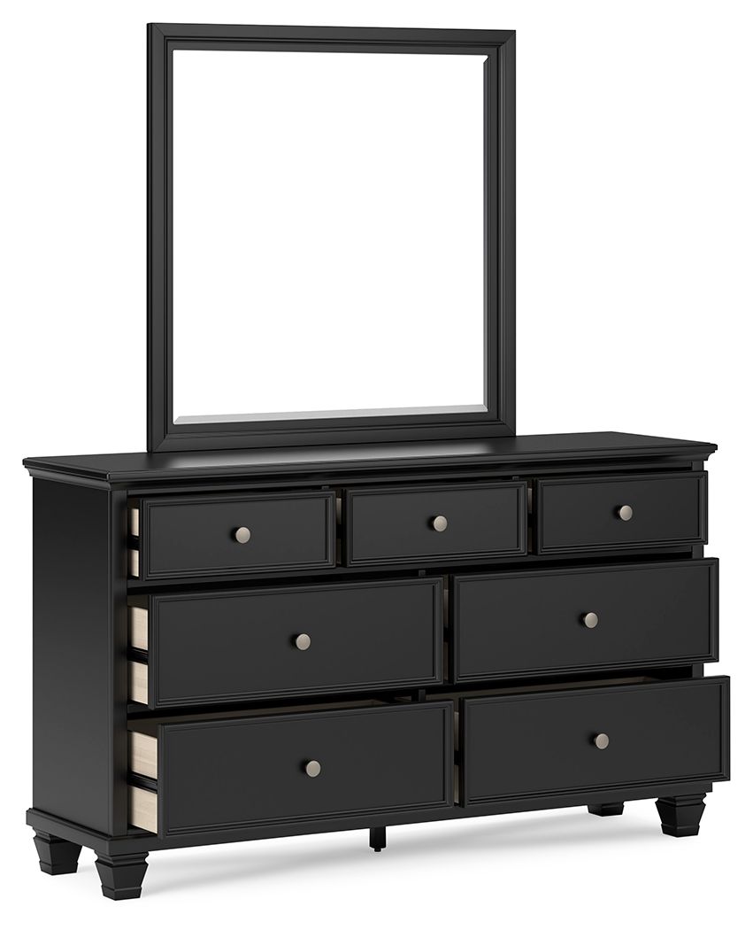 Signature Design by Ashley® Lanolee - Black - Dresser And Mirror | Meri Furniture