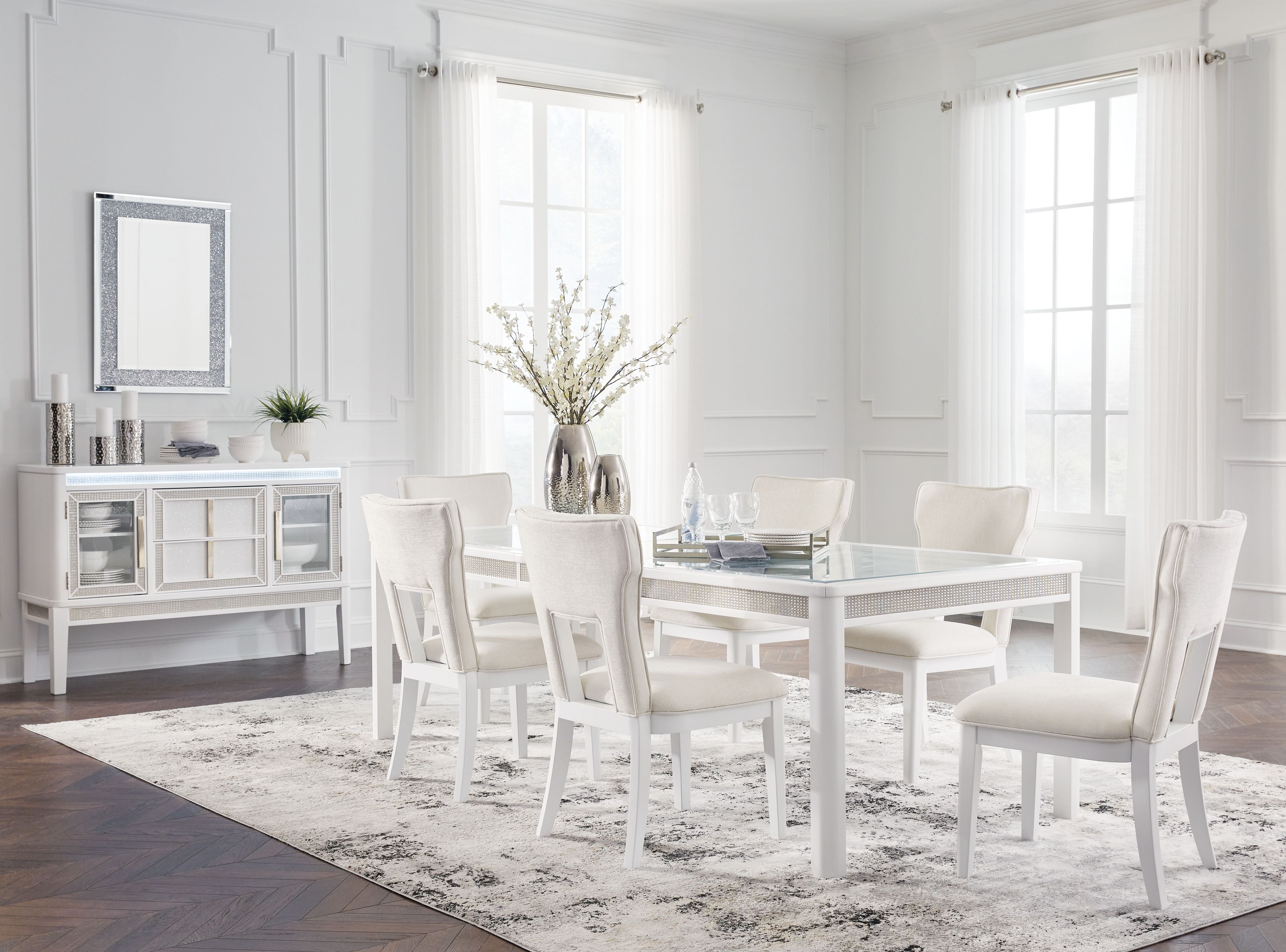 Signature Design by Ashley® Chalanna - Rectangular Dining Room Extension Table Set | Meri Furniture