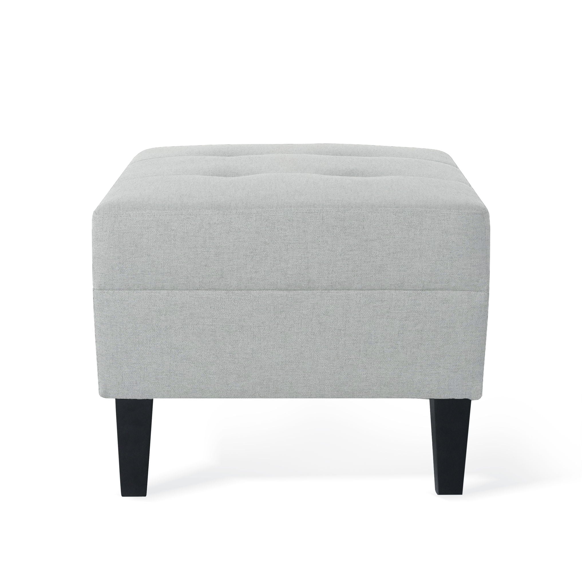 Classic Ottoman With Birch Wood Legs And Fabric Upholstery