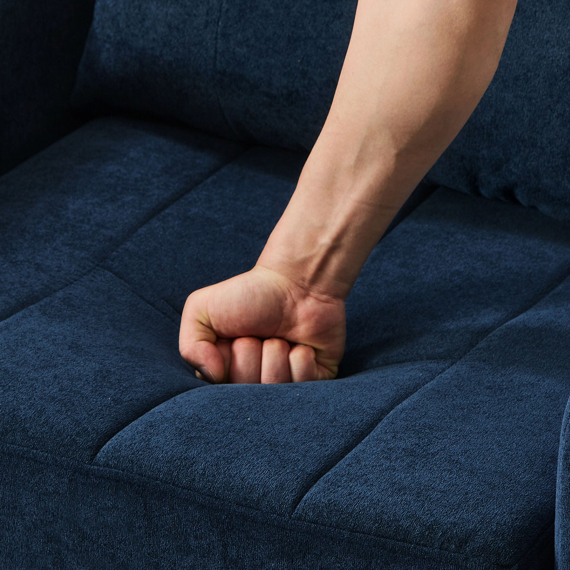 Upholstered Convertible Sleeper Sofa With 5 Position Backrest, Side Pockets, Storage